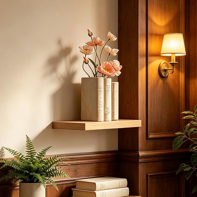 Book Shaped Vase for Flowers - Resin Decorative Vase Cream Fake Books for Bookshelf Bedroom Office Home Décor Gifts for Book Lovers Modern Aesthetic 5.5 * 4.5 * 7.5 Inch Guichifun - Image 6