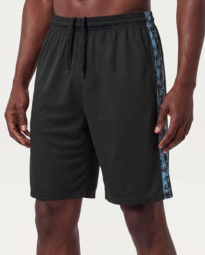 5 Pack Men's Mesh Shorts Athletic Basketball Sports Gym Workout Pockets | Cooling Moisture-Wicking, 9", Long, Quick-Dry, Breathable, Elastic Drawstring Waistband. Running, Exercise, Soccer, Training. - Image 2