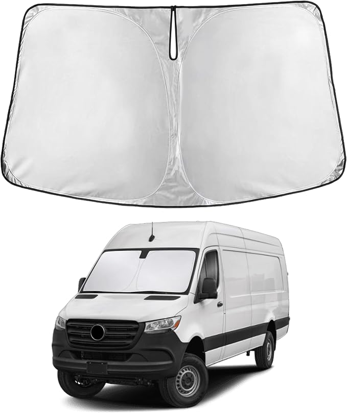 EcoNour Windshield Sunshade Compatible for Freightliner/Mercedes Benz Sprinter 2007-2024 2025 2026, Sun Visor for Front Windshield & Window Sun Shade Cover, UV Heat Protector, Car Accessories by EcoNour