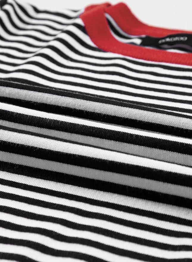 Dokotoo Womens Tops 2026 Casual Summer Crewneck Short Sleeve Striped Color Block Knit High Low Trendy Pullover Sweaters - Image 5