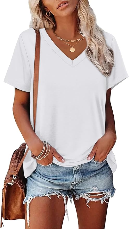 Alaroo Womens Summer Tops 2026 V Neck Short Sleeve Shirts Trendy Dressy Casual Vacation Outfits Printed - Image 2