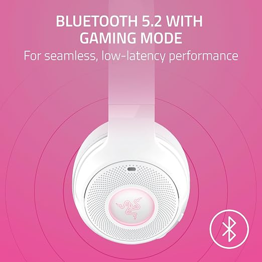 Razer Kraken Kitty V2 BT Wireless RGB Headset, White | Chroma RGB Kitty Ears & Earcups, Bluetooth 5.2, 40 mm Drivers, Noise-cancelling Mics, Lightweight, USB-C, 40 Hr Battery - Image 3