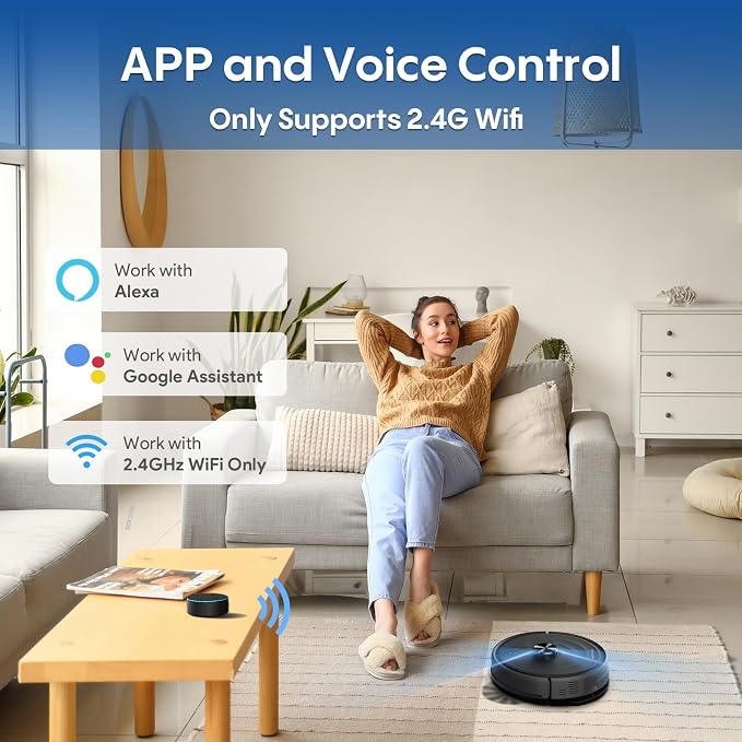 Bagotte Robot Vacuum and Mop Combo with LiDAR Navigation, Self-Emptying Robotic Vacuums Cleaner with 6000Pa Super Power, Mapping, 90 Days Hands-Free, Fast Home Mapping for Pet Hair, Hard Floors - Image 9