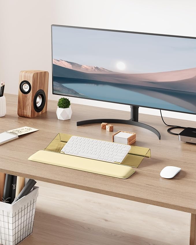 Laborio Computer Keyboard Wrist Rest, Keyboard Riser Stand for Desk(Beige) | Ergonomic Acrylic Keyboard Holder, Non-slip Wrist Pad, Pain Relief for Typing, Multiple Colors - Image 7