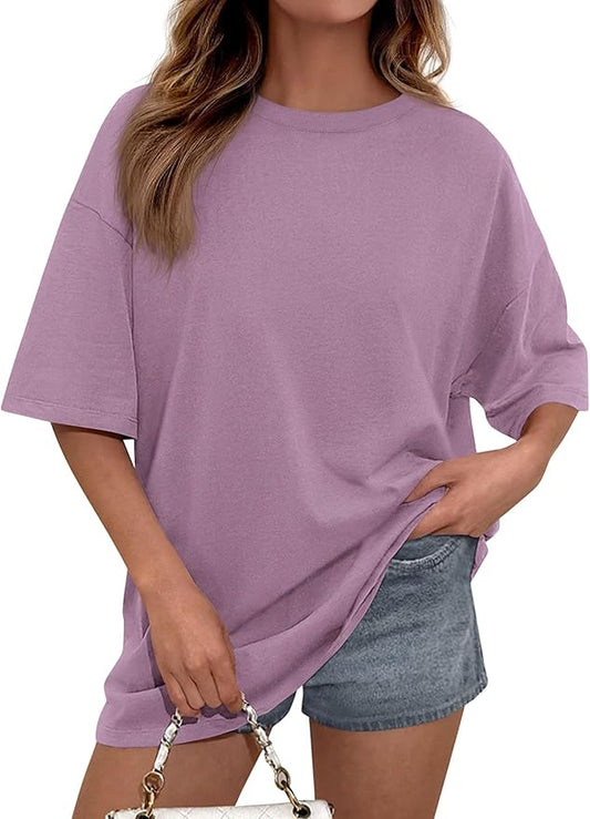 PRETTYGARDEN Womens 2026 Spring Going Out Tops Casual Short Sleeve Crewneck Loose Fit Basic Oversized T Shirts Summer Outfits by PRETTYGARDEN
