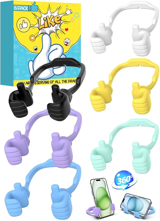 Gifts for Adults Men Women Teens: Girls Boys Gifts for Kids Thumbs Up Lazy Cell Phone Stand Holder for Desk Funny Gift for Dad Mom Wife Husband Teenage Stocking Stuffers Cool Gadget Trendy Stuff by CALDEVER