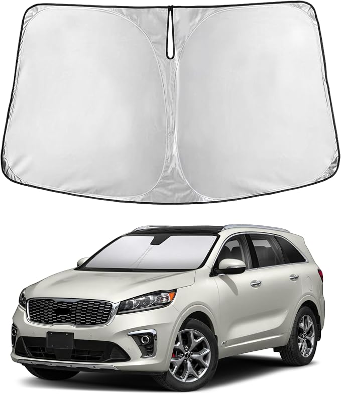 EcoNour Windshield Sunshade Compatible for Kia Sorento 2016-2018 2019 2020, Sun Visor for Front Windshield & Window Sun Shade Cover, UV Heat Blocker & Protector, Car Accessories by EcoNour