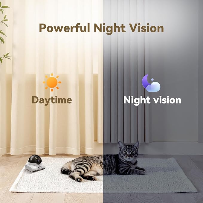 AEZ Robot Camera on Wheels 1080P Dual Lens,Indoor Movable Security Camera with 2-Way Talk,Blinky Bot with Night Vision,Distance Bot App Control for Cats/Dogs/Baby/Elderly (SD/Cloud Storage) - Image 7