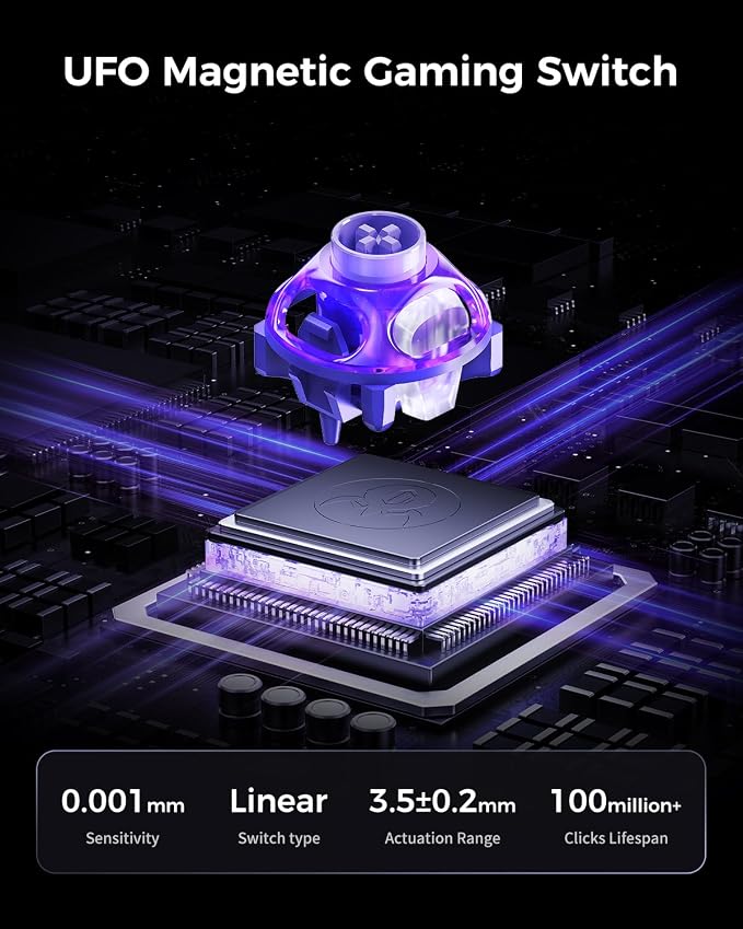 GravaStar Mercury V60 Pro 60% HE Magnetic Gaming Keyboard, True 8kHz Polling Rate, 0.125ms Latency, Dynamic Rapid Trigger, 0.005mm Adjustable Actuation, Full Aluminum Frame - Image 5