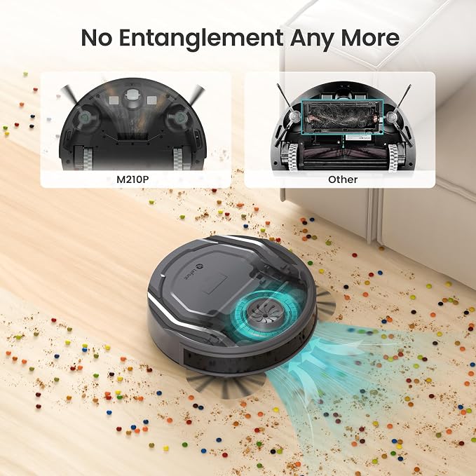 Lefant M210P Robot Vacuum Cleaner, 4000pa Suction, 200 Mins Runtime, Super Thin, Quiet, Self-Charging, Ideal for Pet Owners, Multi Surface Cleaning, APP/WiFi/Alexa Control, Gray - Image 4