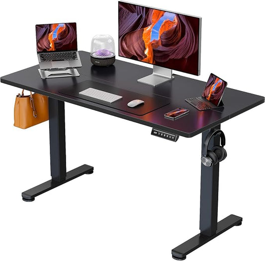 ErGear Height Adjustable Electric Standing Desk, 44 x 24 Inches Sit Stand up Desk, Memory Computer Home Office Desk, Black by ErGear