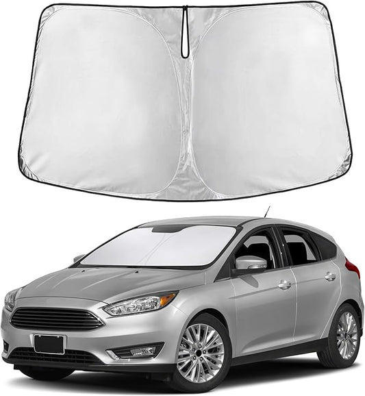 EcoNour Windshield Sunshade Compatible for Ford Focus 2012-2016 2017 2018, Sun Visor for Front Windshield & Window Sun Shade Cover, UV Heat Blocker & Protector, Car Accessories by EcoNour
