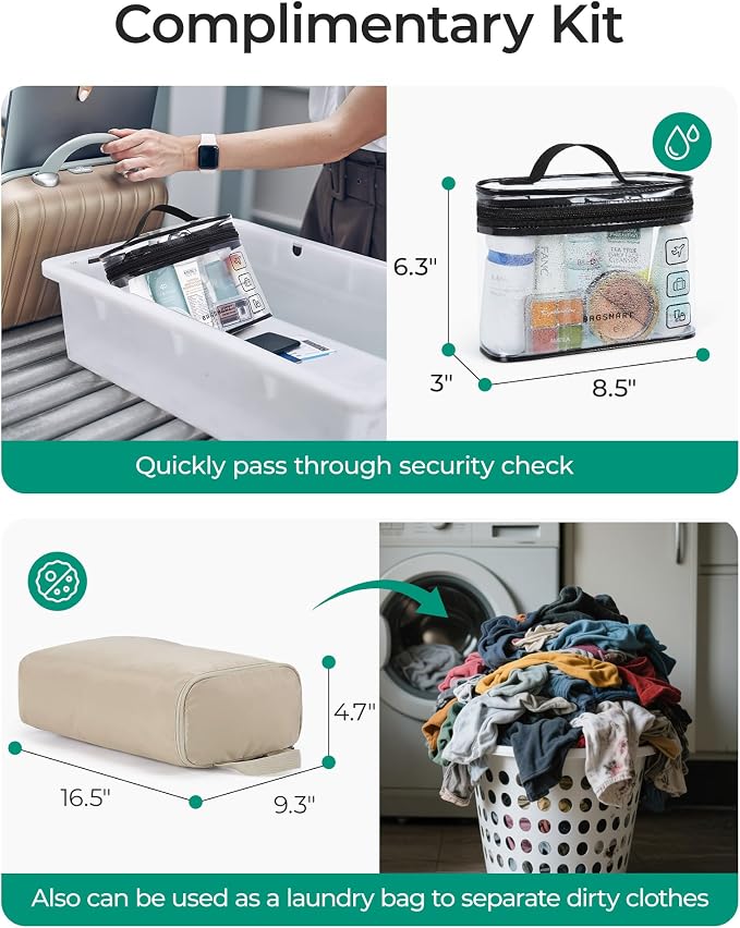 BAGSMART Duffle Bag for Travel, Gym Bag for Women, Weekender Carry on Bag | PVC Wet Pocket, Airline Approved Personal Carry-on Size, Fits Under-seat, One Bag for Gym, Travel, Hospital, Overnight - Image 6
