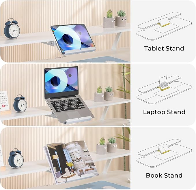 COMHOMA Electric Standing Desk with Drawers, 55 x 24 Inch Sit Stand up Desk with Monitor Stand, Laptop Stand, Height Adjustable Ergonomic Home Office Computer Desks with Memory Preset Controller - Image 5