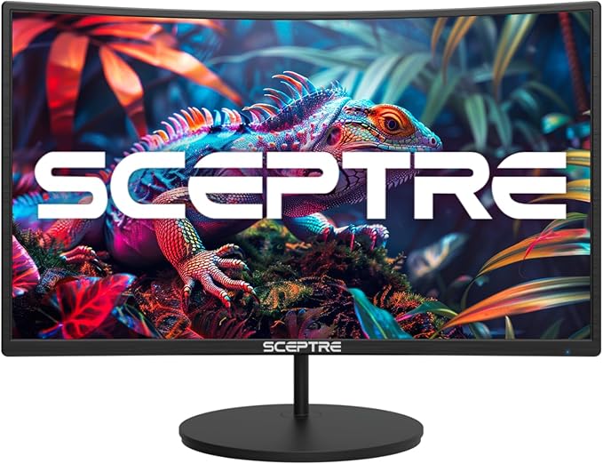 New! Sceptre Curved 24-inch Gaming Monitor 100Hz 1080p R1500 98% sRGB HDMI x2 VGA Build-in Speakers, VESA Wall Mount Machine Black 2026 (C248W-1920RN Series) by SceptreInc