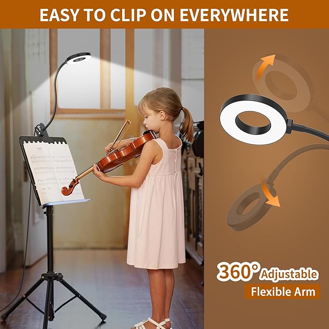 iZELL Desk Lamp, [3 Color Modes & 10 Brightness] LED Reading Light with Clamp, Silicone Flexible Arm Book Light for Kids Reading Book in Bed at Night Clip on Table, Headboard, Dorm - 15.8‘’ Black - Image 6