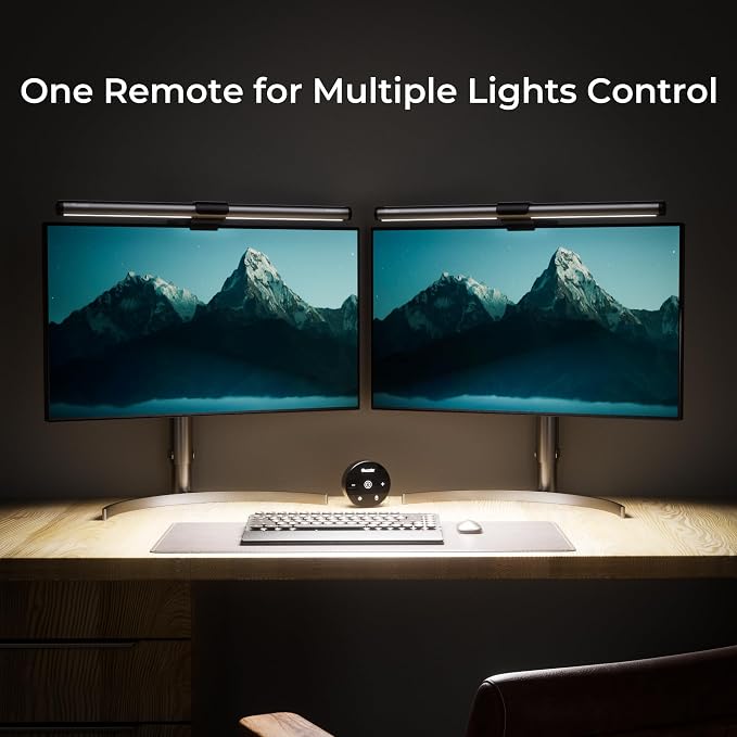 Quntis Monitor Light Bar with Remote, Eye-Care No Glare Computer Light for Curved Flat Monitor, Adjustable Brightness & Color Temperature, Space Saving Desk Accessories for Home Office Reading Gaming - Image 5