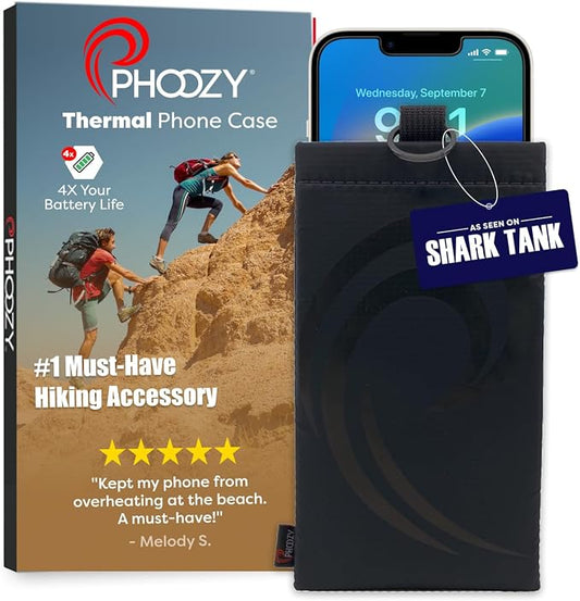 PHOOZY Apollo II Thermal Phone Case with NASA-Derived Technology - Extends Battery Life 4X in Hot or Cold Weather - Military Grade 8-Foot Drop Protection Insulated Pouch - Large Black by PHOOZY