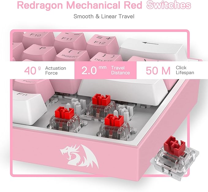 Redragon K617 Wired 60% Compact Hot-Swap RGB Gaming Mechanical Keyboard | 61 Keys Design for More Room to Aim, Swap-Ready Socket for Mod, Vibrant 20-Mode Lighting Hype Vibing, Pro Software Supported - Image 5