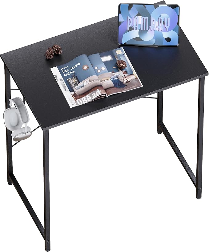Pamray 23 Inch Computer Desk for Small Spaces, Home Office Work Desk with Headphone Hook, Small Office Desk Study Writing Table by PAMRAY