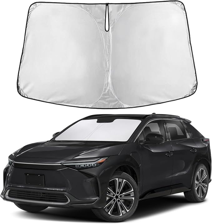 EcoNour Windshield Sunshade Compatible for Toyota bZ4X 2023 2024 2025, Sun Visor for Front Windshield & Window Sun Shade Cover, UV Heat Blocker & Protector, Car Accessories by EcoNour