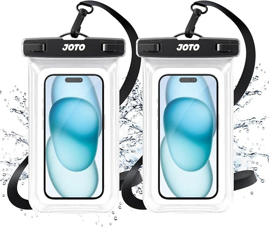 JOTO 2 Pack Universal Waterproof Phone Case for iPhone 17 Air 16 15 14 13 12 11 Plus Pro Max, IPX8 Cellphone Dry Bag XR X SE, Galaxy S23 S22 S21 S20+ S20 S10 Plus Note, Pixel up to 7" -Clear by JOTO