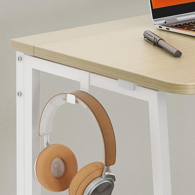 WOHOMO Folding Desk, 47.2" Foldable Computer Table for Small Spaces, Oak | Easy Assembly and Fold, Sturdy Home office desks for Study Bedroom Dorm Space Saving Writing Work Apartment - Image 6