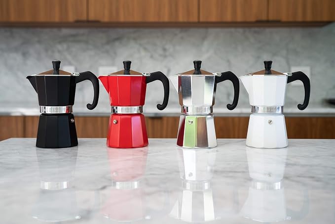 Bellemain Stovetop Espresso Maker, Italian Moka Pot, 3-Cup Black | Classic aluminum design brews rich espresso at home or camping, with an easy-to-use and easy-to-clean design. - Image 2