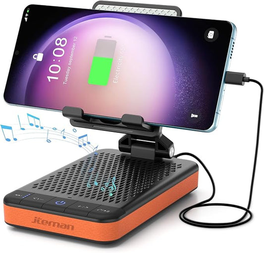 JTEMAN Bluetooth Speaker Phone Stand with Charging Function,Portable Foldable Slim Stand,Birthday Gifts for Men and Women Tech Gadgets by jteman
