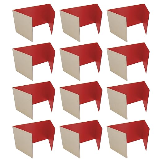 Flipside Products 18”x 48” Red Study Carrel, Privacy Boards, Student Privacy and Focus Booth for The Classroom, Desk Divider Cubby for Tests, Made in USA - 12 Pack - Image 5