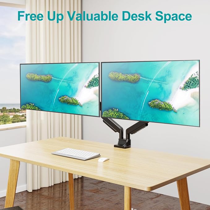 MOUNT PRO Dual Monitor Stand for Max 43 Inch Ultrawide Computer Screen, Premium Aluminum Heavy Duty Monitor Arm Holds 6.6lbs to 33lbs, Gas Spring Full Motion Display Desk Stand, VESA Mount - Image 7