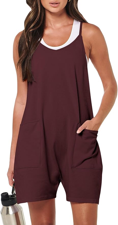 ANRABESS Womens Rompers Summer Casual Loose Sleeveless Overalls Spaghetti Strap Shorts Jumpsuit 2026 Beach Vacation Clothes by ANRABESS
