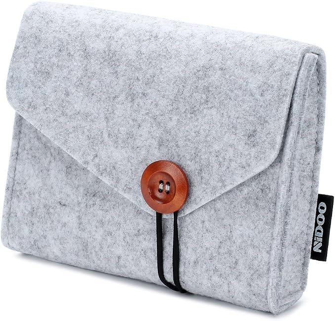 NIDOO Portable Felt Storage Bag, Electronics Accessories Protective Case Pouch for MacBook Power Adapter, Mouse, Cellphone, Cables, SSD, HDD, Power Bank, Portable External Hard Drive, Gray - Image 2