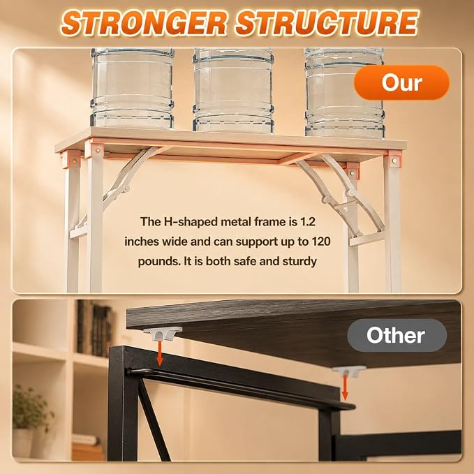 Folding Table Computer Desk - 35.8" No Assembly Folding Desk with Power Outlets & USB Charging Port, Small Desk, Foldable Office Desk, Compact Storage Portable Use for Small Space, White Ash - Image 7