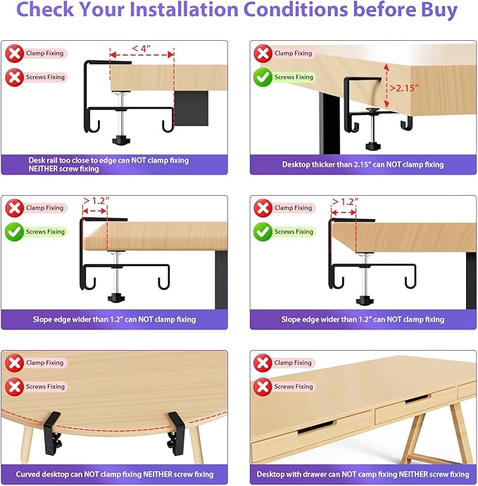 Univivi No Drill Under Desk Cable Management Tray, 28 inch Cable Management | Clamp/Screw Mount Cable Tray under desk, Premium Fabric Cord 0rganizer for Desk, Various Size Cord Organizer for Office, Home - Image 5