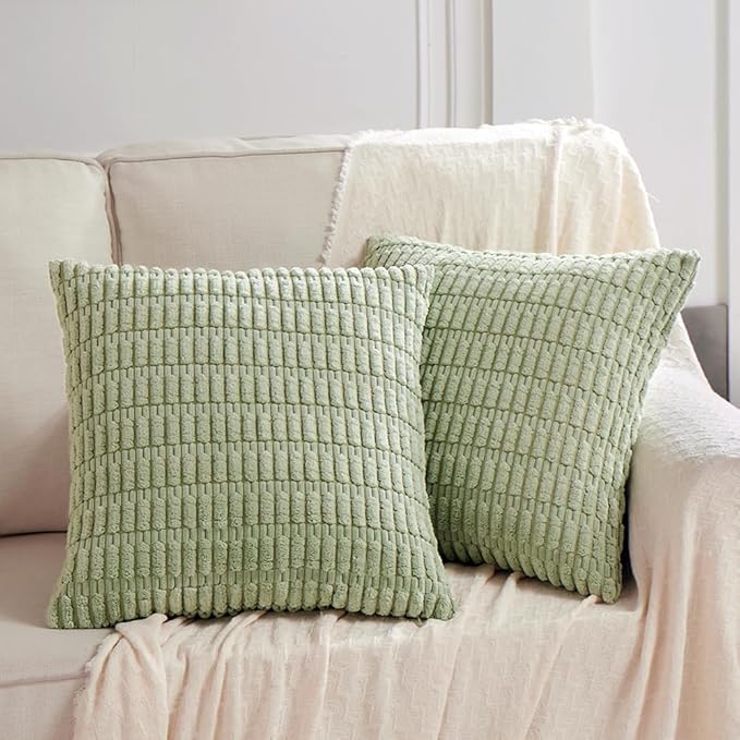 Fancy Homi 4 Packs Decorative Throw Pillow Covers for Living Room Couch Bed, Modern Farmhouse Boho Home Décor Accent Cushion Case, 16" x 16", Sage Green - Image 9