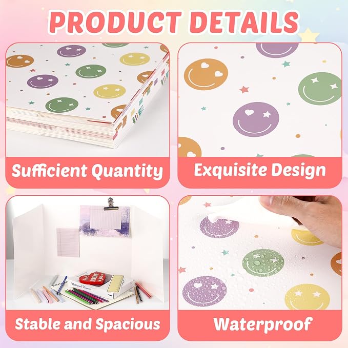 30 Pack Desk Dividers for Students Rainbow Pastel Privacy Folder for Students Waterproof Study Carrel Dividers Testing Divider Privacy Classroom Shield Folder Boards for Classroom Teacher Supplies - Image 3