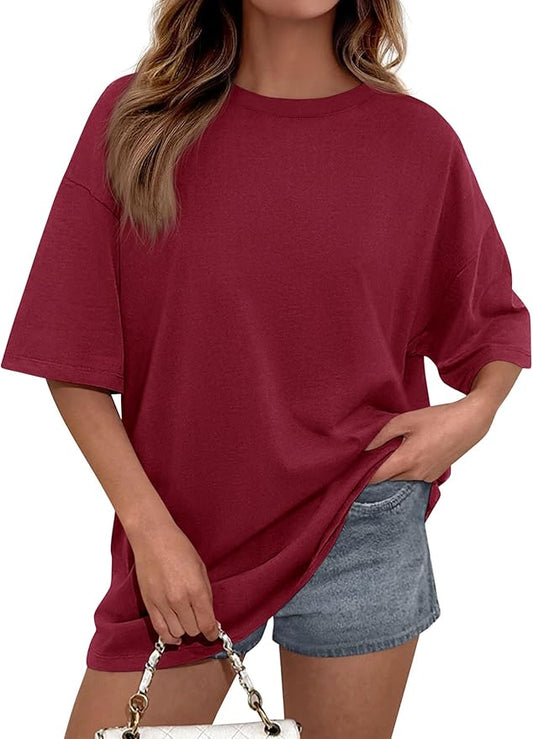 PRETTYGARDEN Womens 2026 Spring Going Out Tops Casual Short Sleeve Crewneck Loose Fit Basic Oversized T Shirts Summer Outfits by PRETTYGARDEN