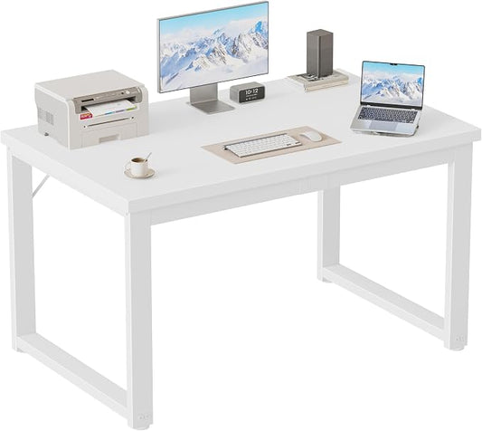 Mericonia 40 Inch Computer Desk, 1.2" Thick Small Office Table, White | Modern Simple Style, Heavy Duty Industrial Frame, Small Study & Writing Table for Home Bedroom Work by MERICONIA