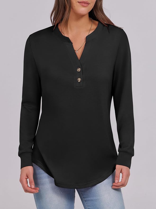 ANRABESS Women's Long Sleeve Shirts 2026 Spring Fashion Dressy Casual Tops Trendy Henley Blouses Cute Work Outfits Clothes - Image 4