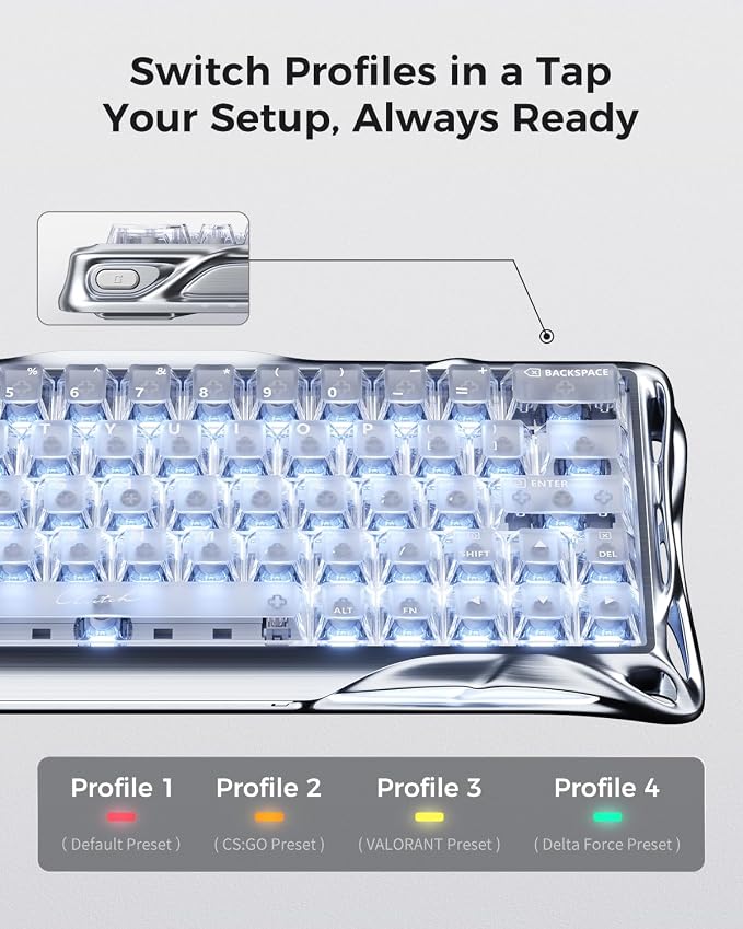 GravaStar Mercury V60 Pro 60% HE Magnetic Gaming Keyboard, True 8kHz Polling Rate, 0.125ms Latency, Dynamic Rapid Trigger, 0.005mm Adjustable Actuation, Full Aluminum Frame - Image 6