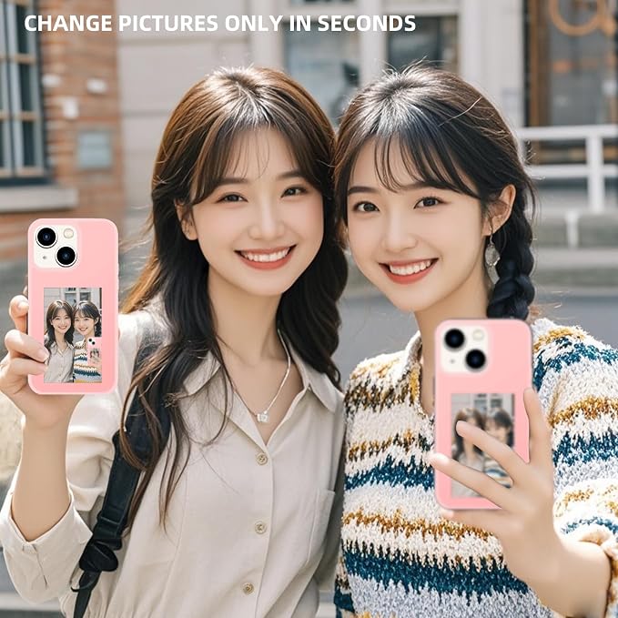 Smart Ink Phone Case,Compatible with iPhone 15 Pro,Custom Image Display AI Cell Phone Case,Electronic Ink Phone Case,Anti-Drop Silicone DIY Phone Case Pink - Image 8