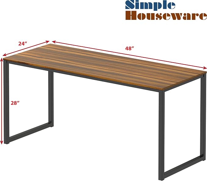 SHW Mission 48-Inch Home Office Computer Desk, Walnut - Image 3