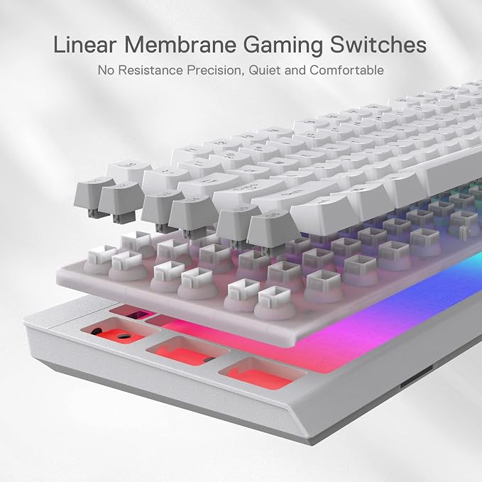 Redragon K512 RGB Membrane Gaming Keyboard, 6 Macro Keys & Easy Media Wheel | Dedicated Scroll Controls, No Software Needed 6 On-the-Fly Combos for Extensive Games, 13 Backlight Modes, Wrist Support - Image 4