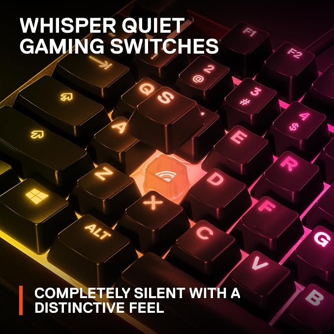 SteelSeries Apex 3 TKL RGB Gaming Keyboard – Tenkeyless Compact Form Factor - 8-Zone RGB Illumination – IP32 Water & Dust Resistant – Whisper Quiet Gaming Switch – Gaming Grade Anti-Ghosting,Black - Image 4