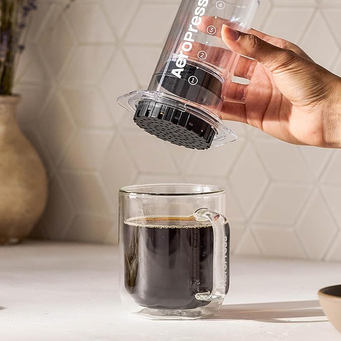 AeroPress Clear Coffee Press, French Press, Pour-Over & Espresso Style | All-in-One Manual Coffee Maker, 2-Minute Brew, Less Bitterness, More Flavor, Portable, Travel & Camping - Image 5