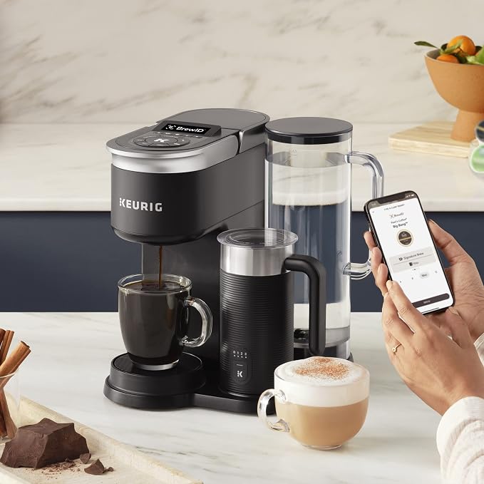 Keurig K-Café SMART Single Serve Coffee Maker with WiFi Compatibility, Latte and Cappuccino Machine with Built-In Frother, 6 Brew Sizes, Black | WIFI Brewid Smart Brewing, Built-in Milk Frother for Lattes and Cappuccinos, 6 Brew Sizes, K-Cup Pod Compat... - Image 21