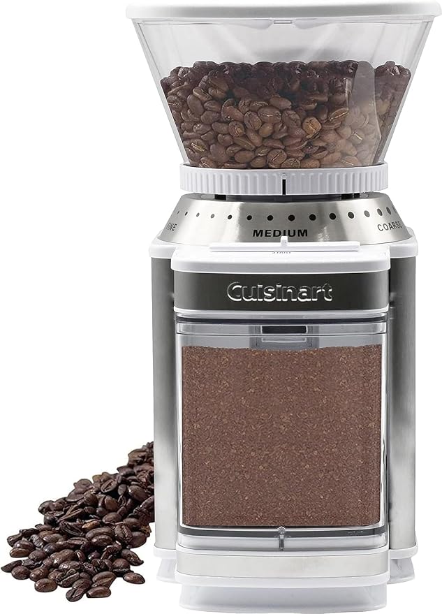 Cuisinart Coffee Grinder, Electric One-Touch Automatic Burr Coffee Grinder with 18-Position Grind Selector, Cup Size Selector for 4 – 18 Cups, White Stainless Steel - Image 2