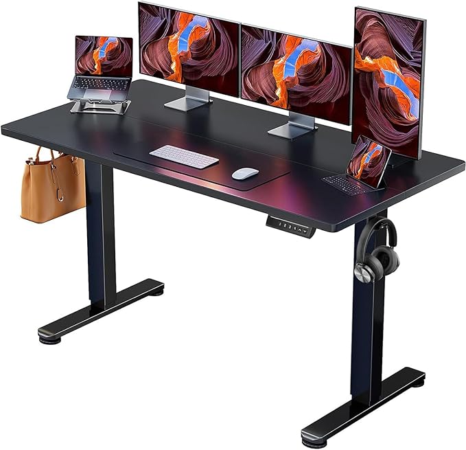 ErGear Height Adjustable Electric Standing Desk, 71 x 30 Inches Sit Stand up Desk, Memory Computer Home Office Desk, Black by ErGear