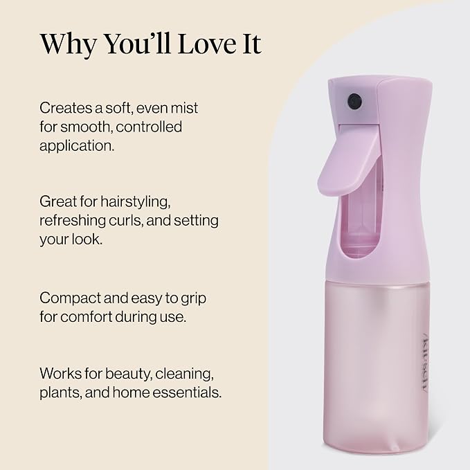 Kitsch Continuous Spray Bottle for Hair – Sheer Violet, 150ml | Fine Mister Spray Bottle & Water Spray Bottle – Recycled Hair Spray Bottle – Spray Bottles for Cleaning, Styling, & More - Image 5